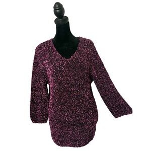 Womens Textured Silk Blend Chunky Knit Sweater Size S Whimsigoth Grunge Fairy